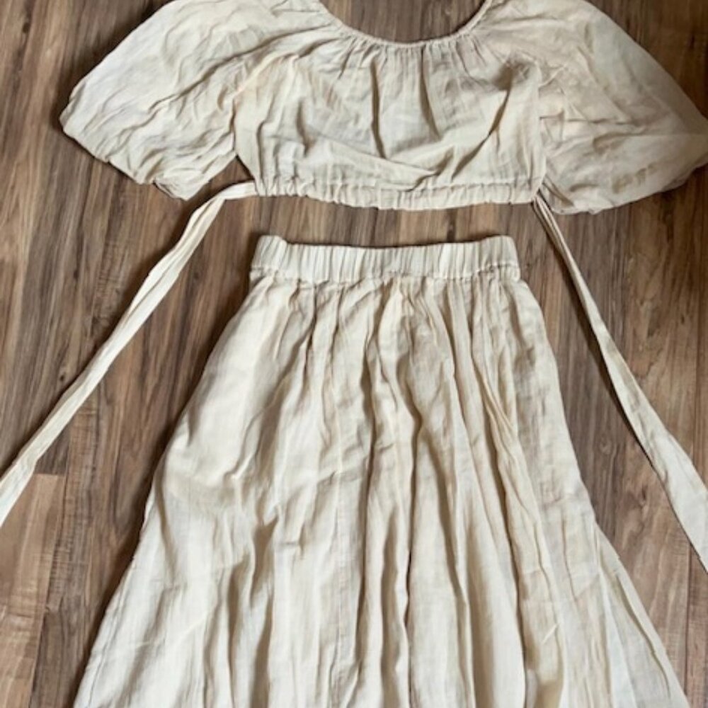Free People Women's Cream Two-Piece Matching Set Size Medium